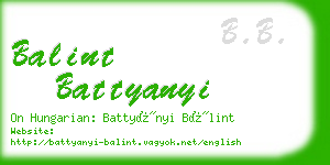 balint battyanyi business card